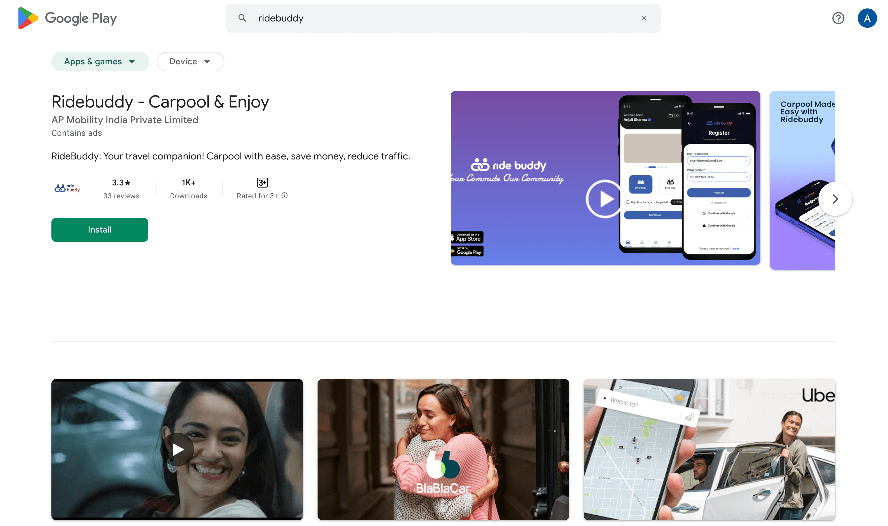 RideBuddy - Car Pooling App